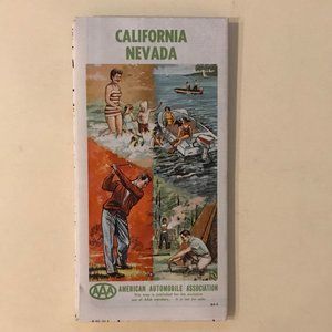 VINTAGE California Nevada AAA folded map